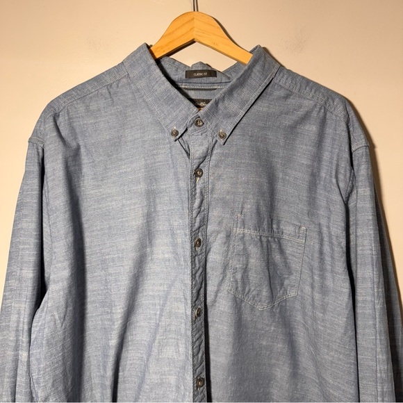 Eddie Bauer Blue Cotton Button Down Shirt Size 2XL - Picture 3 of 9